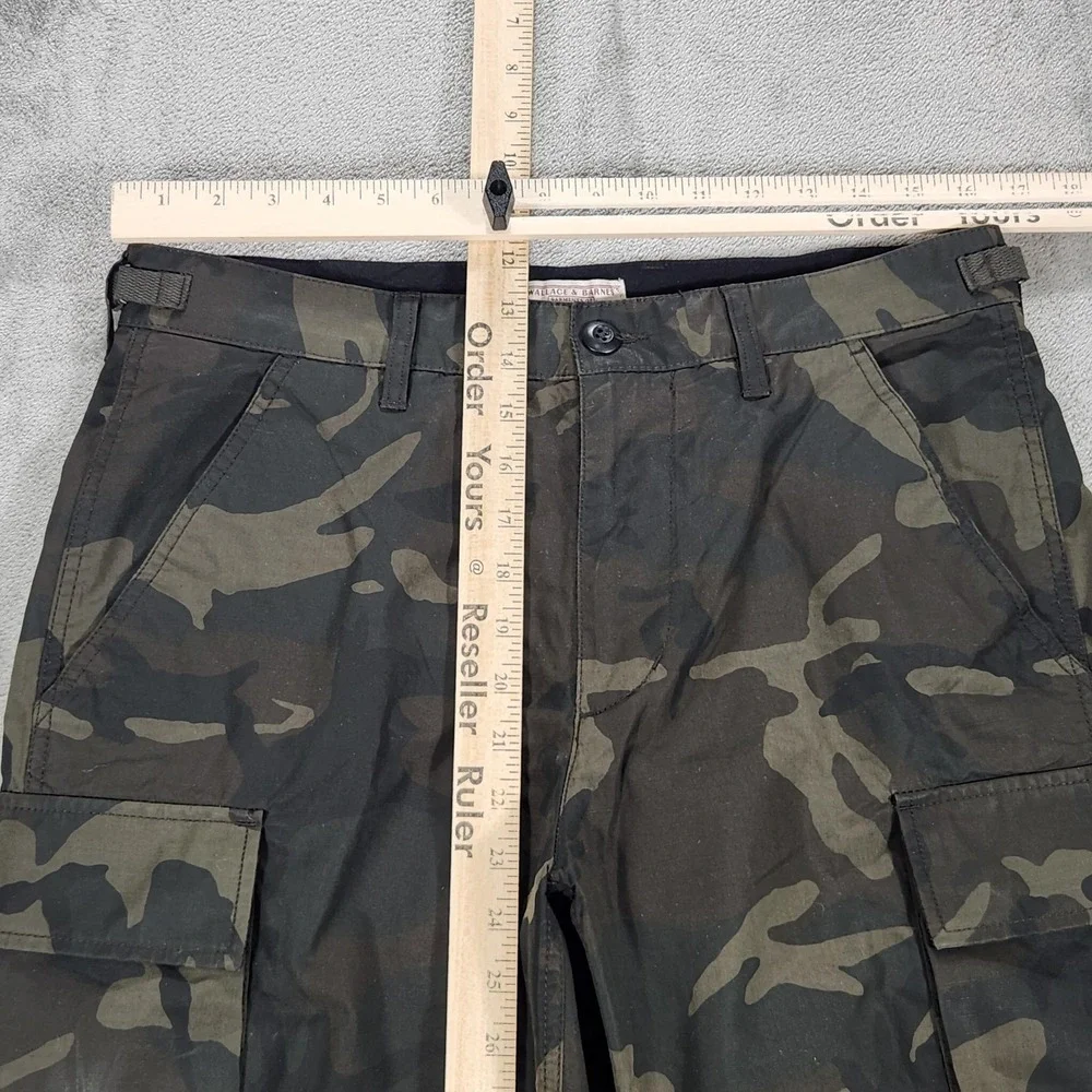 Wallace & Barnes Pants Mens 31x31 Green Camo Cargo Drawstring Hem Workwear